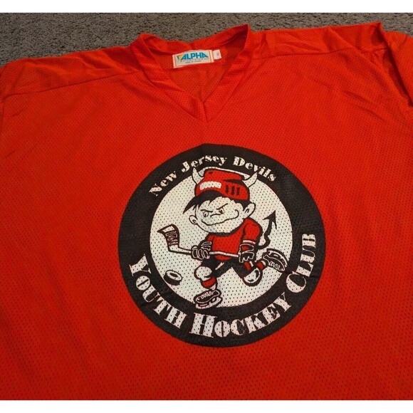 Vintage Alpha Sportswear New Jersey Devils Hockey Club Jersey Men’s XL - Picture 2 of 6